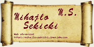 Mihajlo Sekicki vizit kartica
